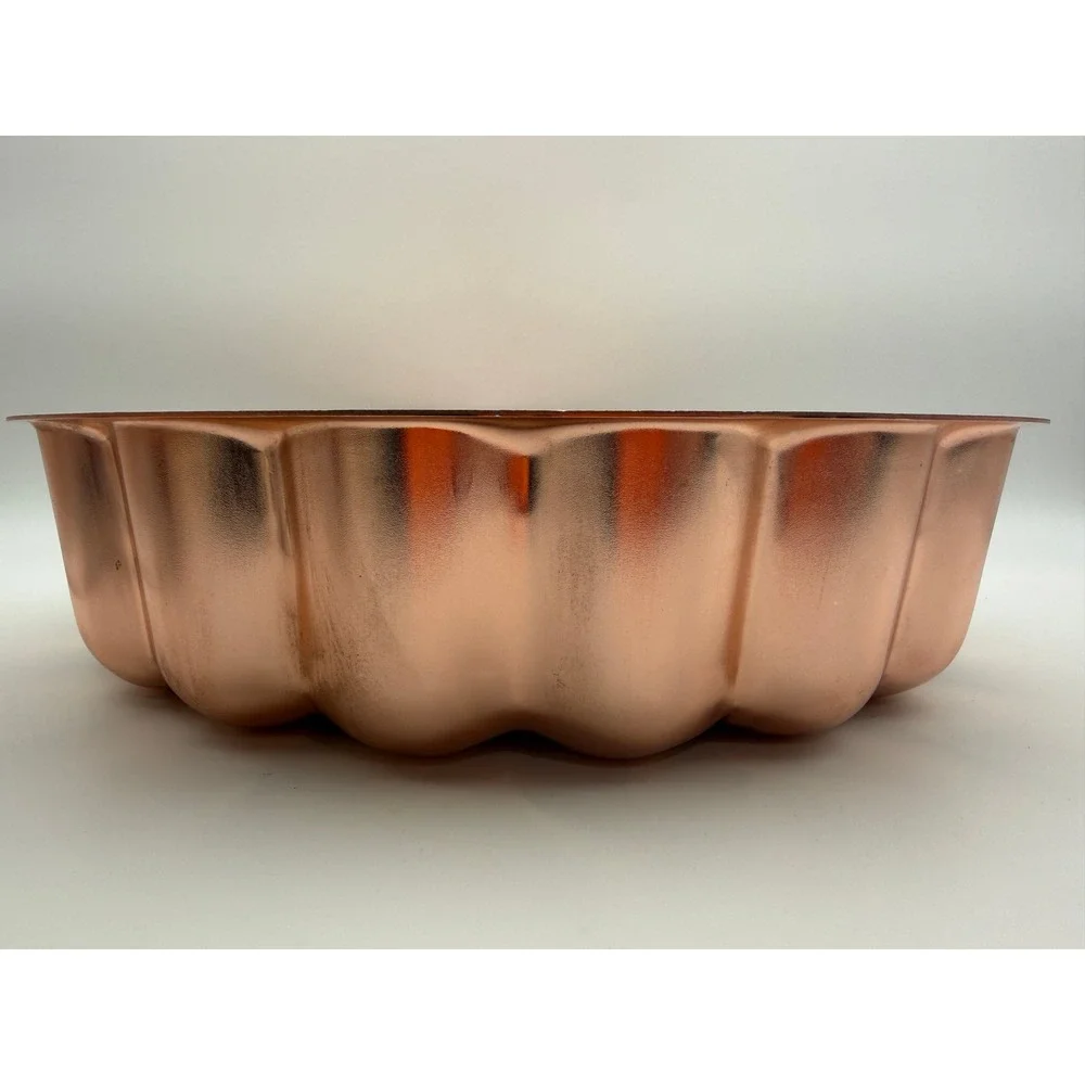 Vintage Copper Tone Fluted Gelatin Cake Mold‎ Sunburst Wall Decor H071